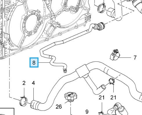 Car Water Reservoirs Hose for Opel Insignia