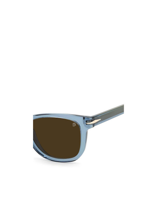 David Beckham Ochelari De Soare Unisex Cu Ramă Din Plastic Albastru Deschis Și Lentile Albastre Deschise DB 1006/S PJP/70