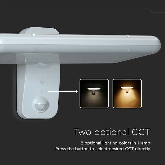 V-TAC Garden Led Wall Mounted Solar Light 15W 2000lm Natural White 4000K with Motion Sensor IP65 29.4cmx23.6cmx7.7cmcm