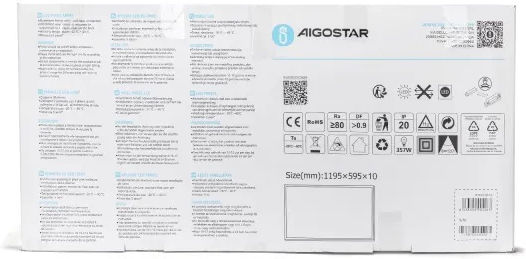 Aigostar Παραλληλόγραμμο Χωνευτό LED Panel 60W με Ψυχρό Λευκό Φως 6500K 120x60εκ.