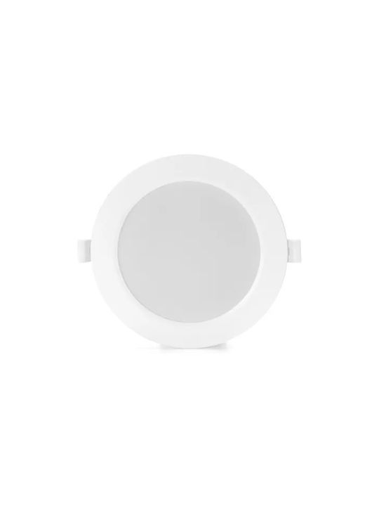 Aigostar Round Metallic Recessed Spot with Integrated LED and Natural White Light White 12x12cm. 1pcs