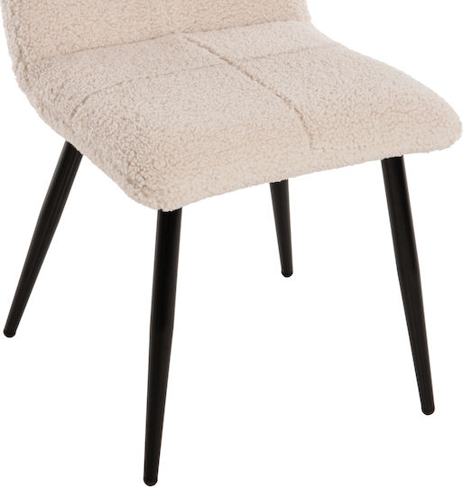 Shelly Dining Room Fabric Chair White 48x64x87cm 2pcs