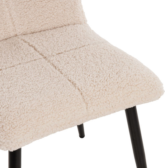 Shelly Dining Room Fabric Chair White 48x64x87cm 2pcs