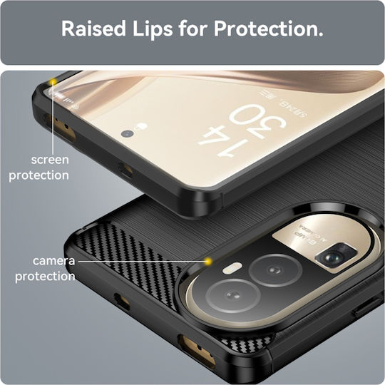 Techsuit Carbon Back Cover Σιλικόνης Μαύρο (Oppo Reno10)