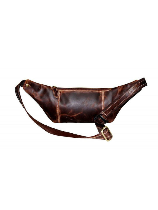 Fetiche Leather Magazin online pentru bărbați Piele Bum Bag pentru Talie Maro