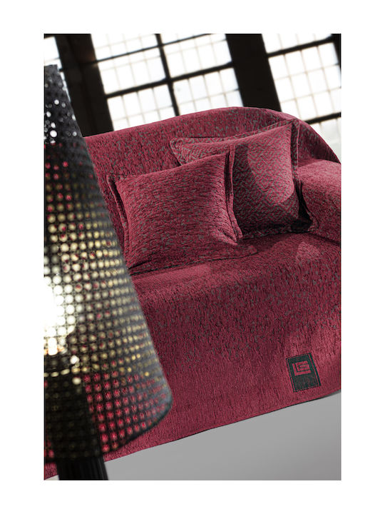 Guy Laroche Armchair Throw 2 Sides Matis 180x150cm Burgundy