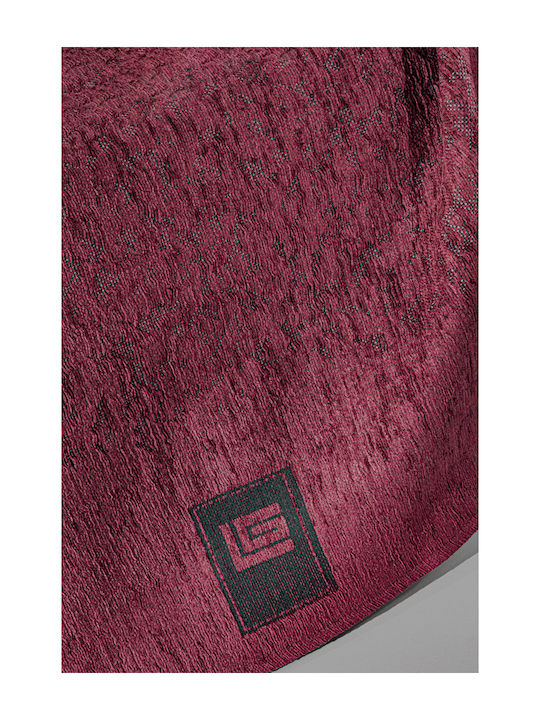 Guy Laroche Matis Armchair Throw 2 Sides Chenille 180x150cm Burgundy