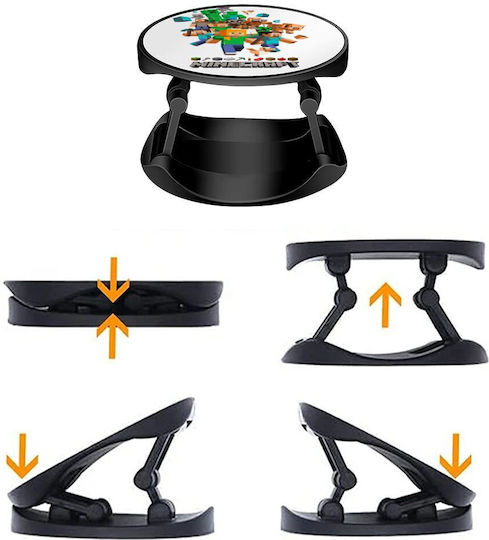 Koupakoupa Pop Socket for Mobile Phone Minecraft Adventure Phone Holders Stand Stand Mobile Phone Holder In Hand Black