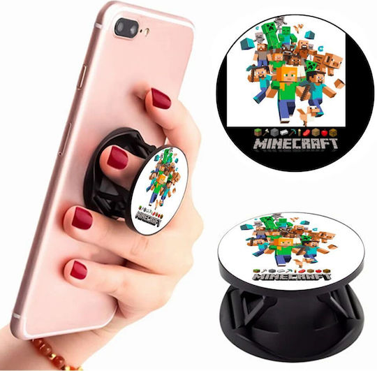 Koupakoupa Pop Socket for Mobile Phone Minecraft Adventure Phone Holders Stand Stand Mobile Phone Holder In Hand Black