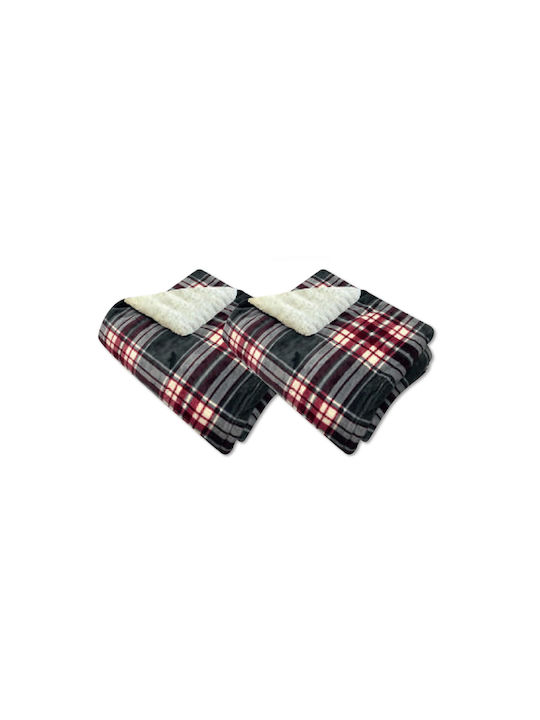 TnS Sherpa Blanket Single 150x220cm Gray / White