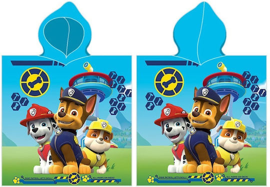Carbotex Παιδικό Πόντσο Θαλάσσης Paw Patrol 100 x 50εκ.