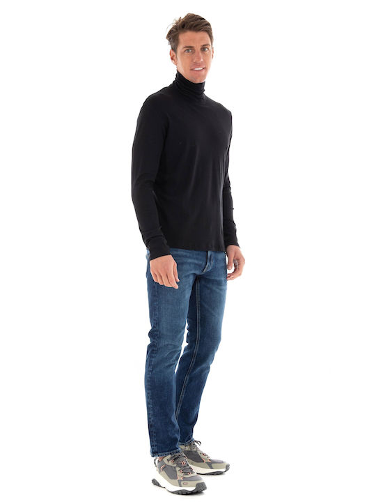 Jack & Jones Men's Long Sleeve Blouse Turtleneck Black