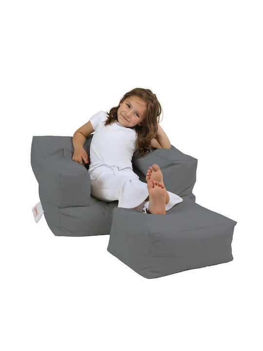 Bean Bag Chair Poof Grey 65x50x40cm