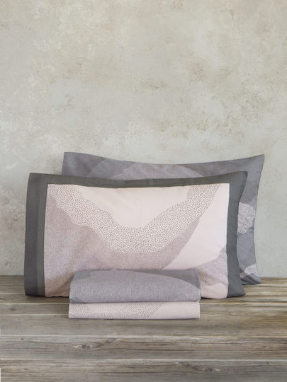 Nima Duvet Cover Set Cotton Single with Pillowcase 160x240 Pintura Pink