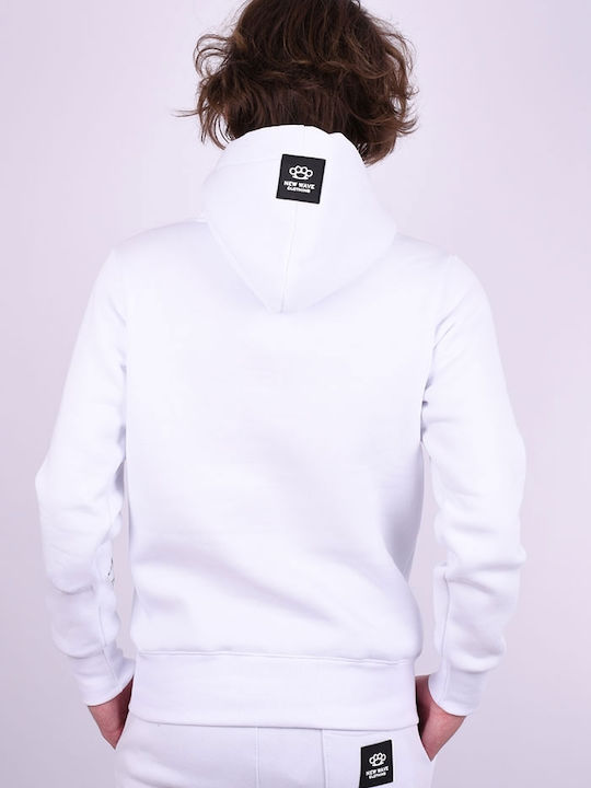 New Wave Men's Sweatshirt with Hood White