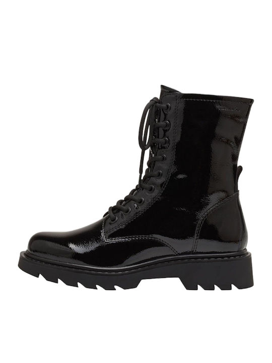 Stiefeletten Damen aus Lackleder Schwarz