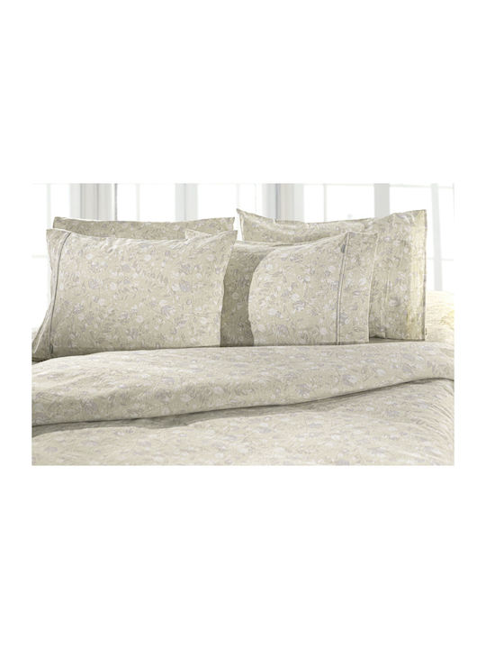 Guy Laroche Duvet Cover Set Cotton Queen with 2 Pillowcases 225x245 Flannel Eloide Natural