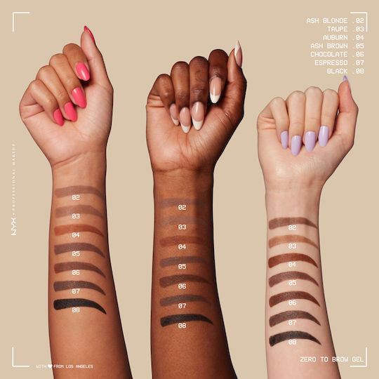 NYX Professional Makeup Zero To Brow Mascara Pentru Sprâncene 08 Negru