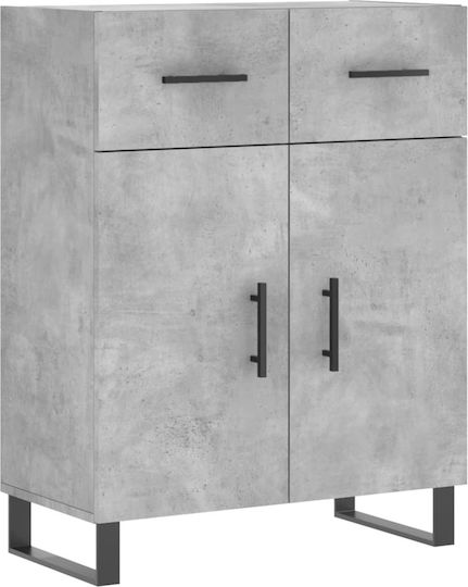 Büroaufbewahrungsschrank Holz Grau 69,5x34x180cm