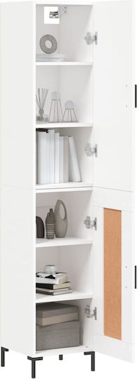 Office Storage Chipboard Cabinet White L34.5xW34xH180cm
