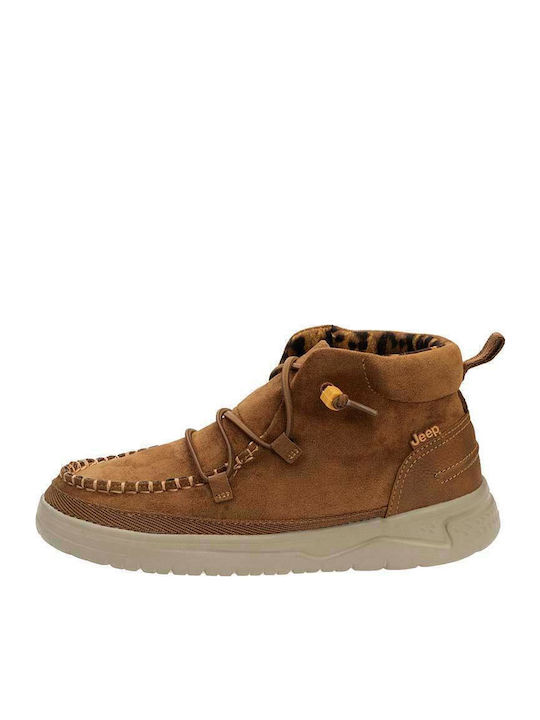 Leather Women's Ankle Boots Tabac Brown