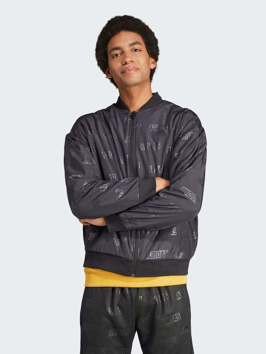 Jachetă Embosată Reversibilă Sport Geci Bărbați Cu Două Fețe Neagră