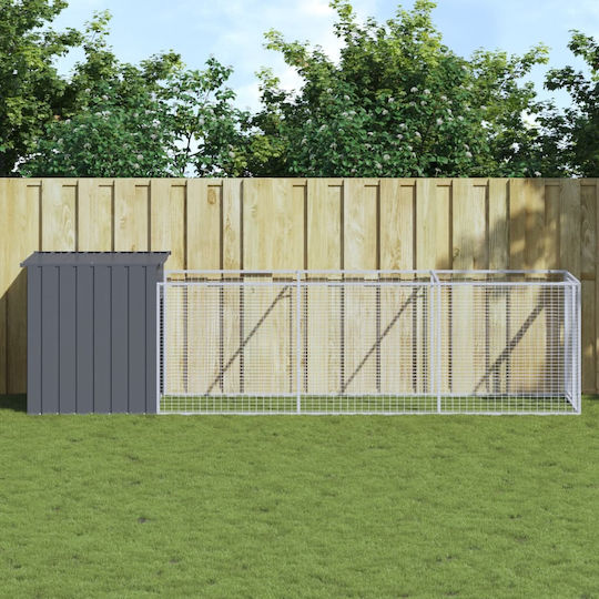 vidaXL Hundehaus Groß Metallisch Außenbereich Gray 110xx110cm