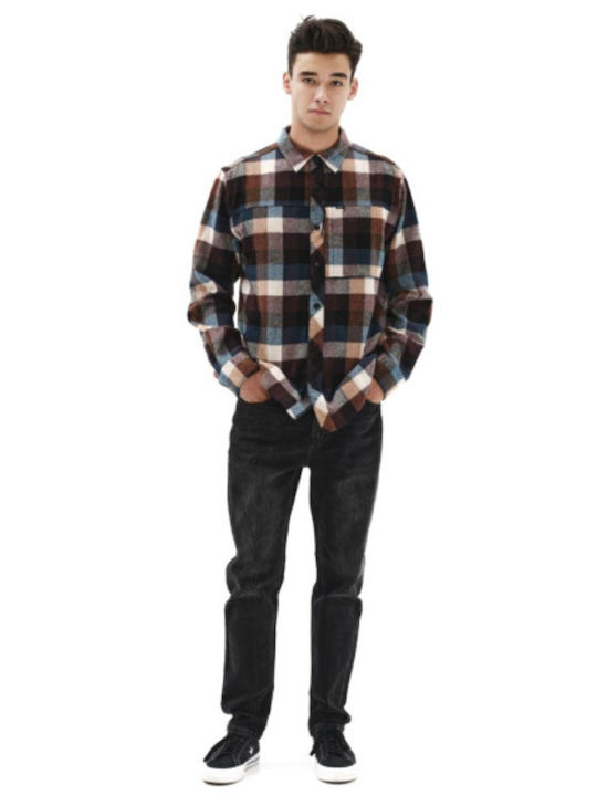 Overshirt Long-sleeved Flannel Shirt Checked Blue/Wine