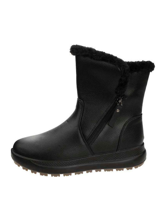 Women's Ankle Boots with Fur Black