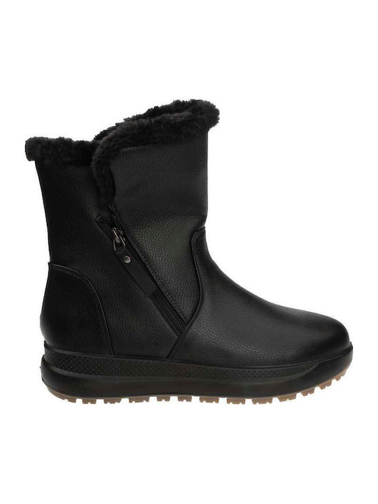 Women's Ankle Boots with Fur Black