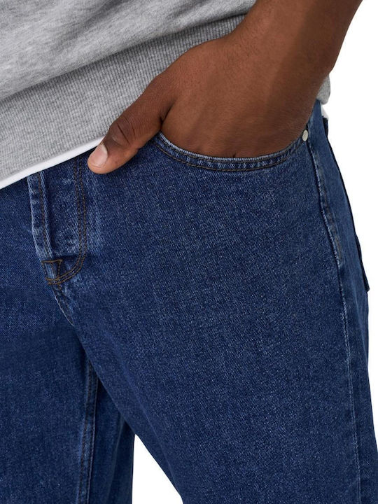 Pantaloni Jeans pentru Bărbați Albastru