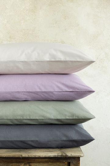 Nima Unicolors Kissenbezug-Set mit Umschlagumschlag Pale Mauve 52x72cm.