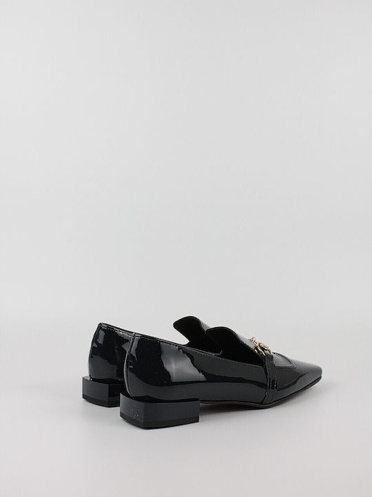 Leather Women's Moccasins in Black Color