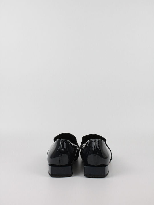 Leather Women's Moccasins in Black Color