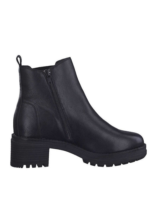 Leder Stiefeletten Damen Schwarz