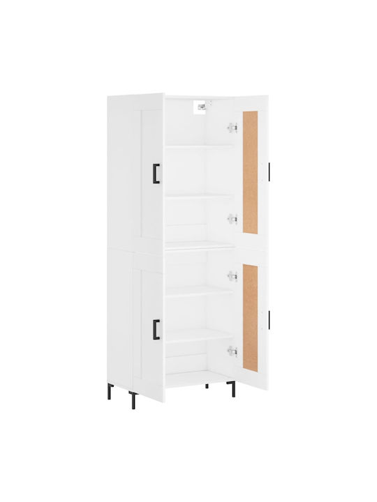 Ντουλάπα Γραφείου Ξύλινη Λευκό 69.5x34x180cm