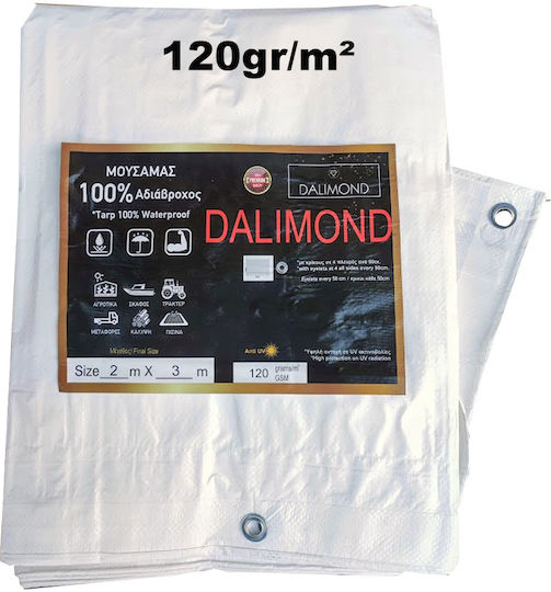 Dalimond Plw120 Αδιάβροχος Μουσαμάς 120gr/m² 4x3μ. Ελαφρού Τύπου Λευκός