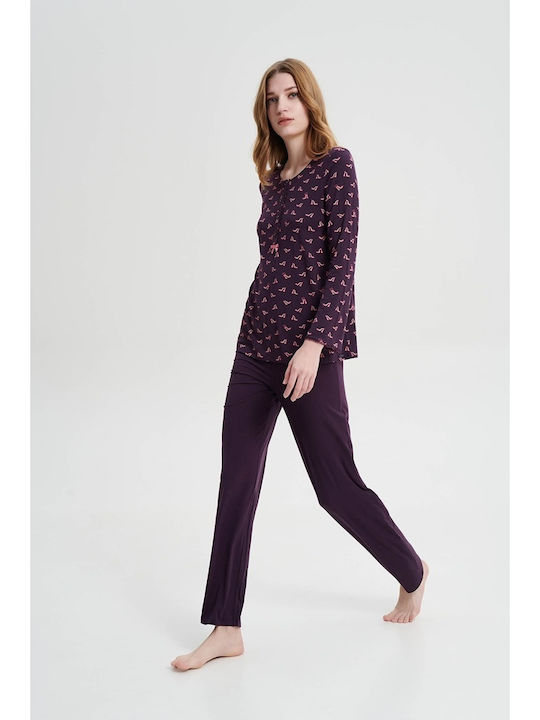 Vamp Iarnă Set pijama femei Violet