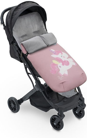 Interbaby Unicornio Universal Ποδόσακος Καροτσιού Αδιάβροχος Ροζ με Βελούδινη Επένδυση 90x46εκ.