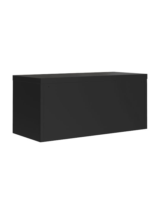 Office Storage Metal Closet with Lock Black L90xW40xH40cm