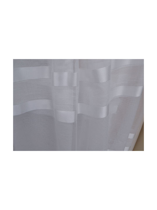 Saray Home Κουρτίνα με Τρέσα Λευκή 280x300εκ.