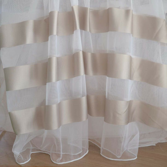 Saray Home Κουρτίνα με Τρέσα Λευκή 280x300εκ.