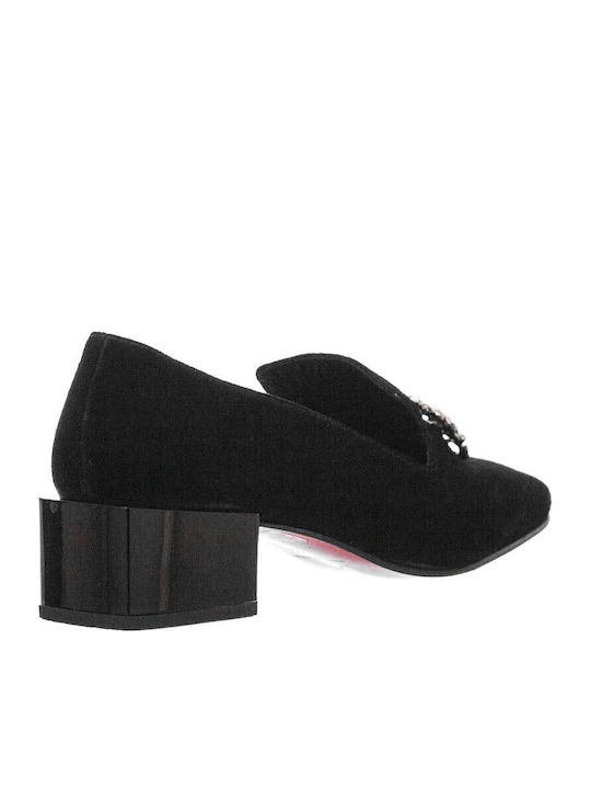 Leather Women's Loafers in Black Color
