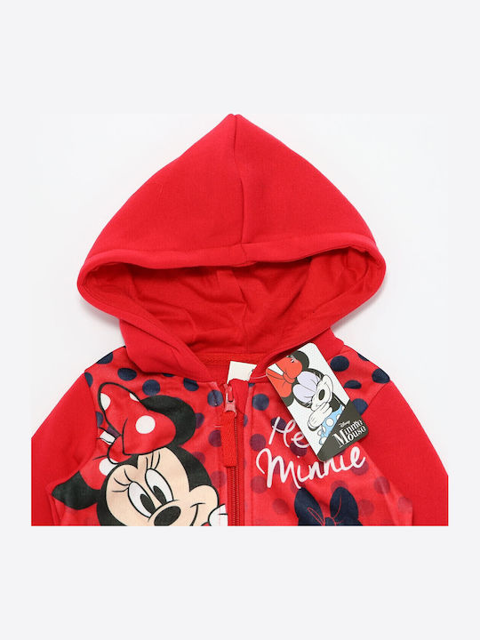 Kids Sweatshirt Cardigan with Hood Red