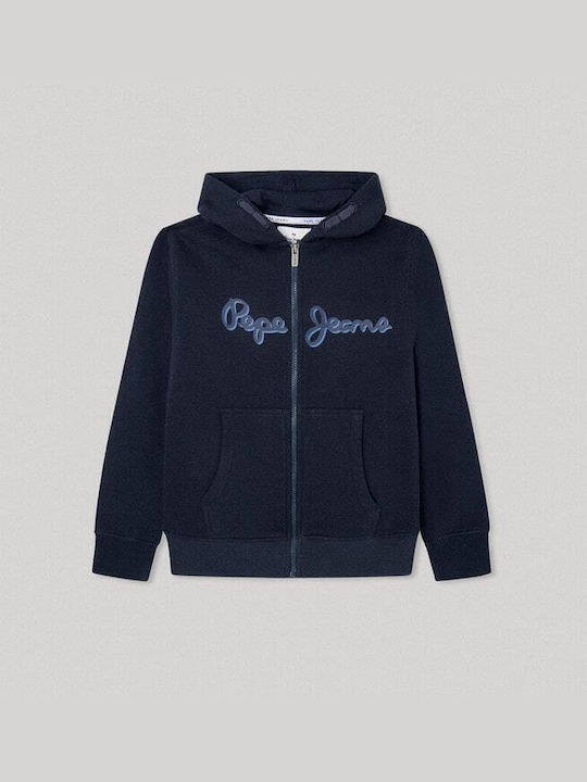 Pepe Jeans Hooded Sweatshirt with Zipper Blue