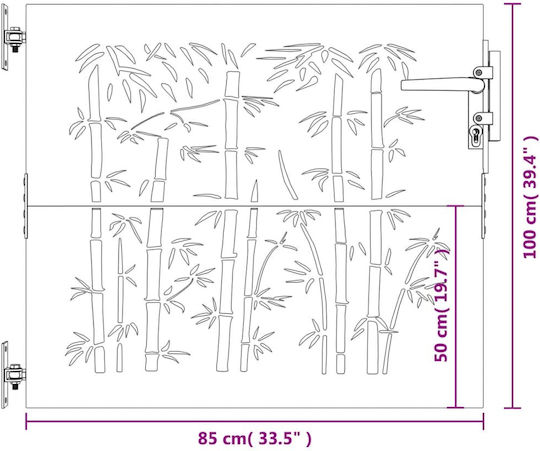 vidaXL Fence Gate from Bamboo in Brown Color 85cm x 1.0m