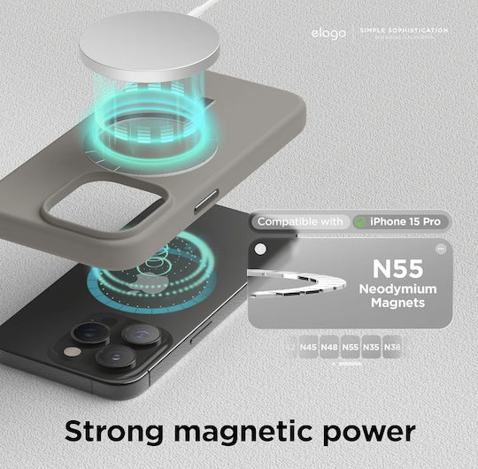 Elago Umschlag Rückseite Silikon Gray (iPhone 15 Pro)