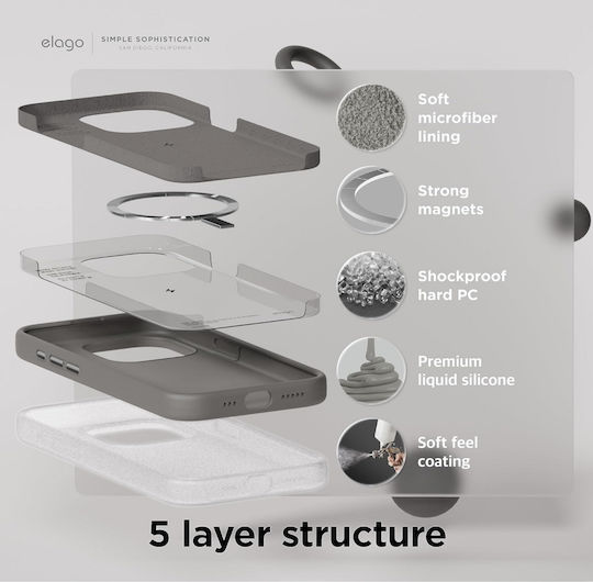Elago Umschlag Rückseite Silikon Gray (iPhone 15 Pro)