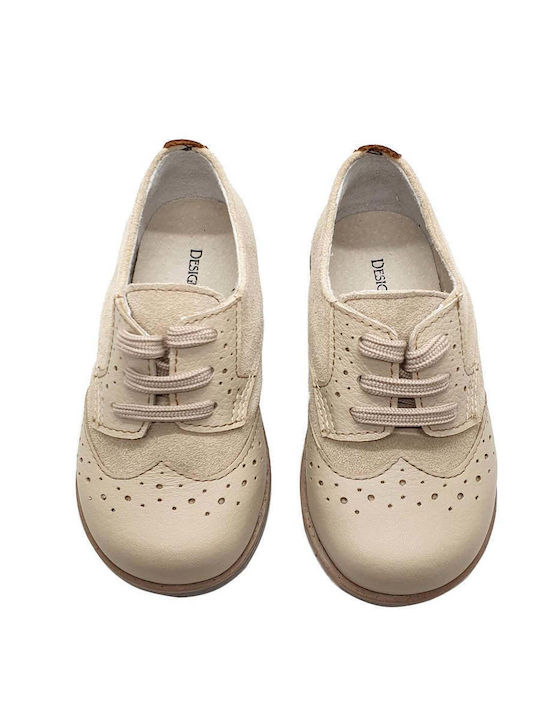 Designer's Cat Βαπτιστικά Δερμάτινα Oxfords Μπεζ