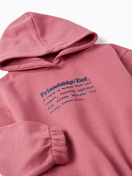 Kinder-Sweatshirt mit Kapuze Rosa